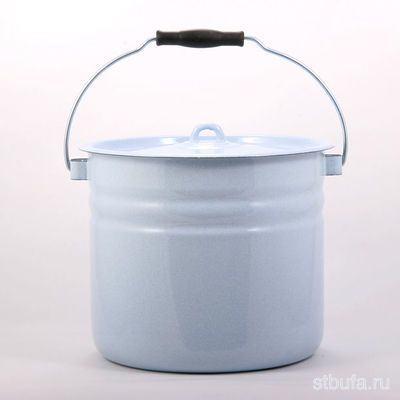 Ведро 12л цилиндрическое с крышкой без декора эмаль,г. Лысьва