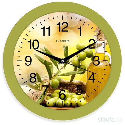 Часы настенные кварцевые ENERGY EC-100 оливки