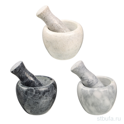 Ступка с пестиком, 10x7,5см, мрамор, 3 цвета VETTA