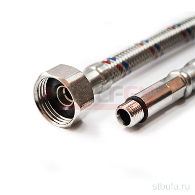 Подводка гибкая для смесителей VALFEX нерж.сталь М10*18-1/2  пара 120 см (40)