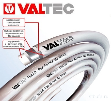 Труба метапол D16 (2.0) ,VALTEC (100)