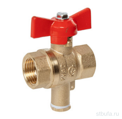 Кран шаровой 1/2  г/г бабочка Стандарт с КУРКОМ  234 DN15 PN40 М10*1 ГАЛЛОП (50)