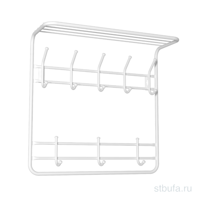 Вешалка 2-х ярусная 60 см белая, Соликамск 