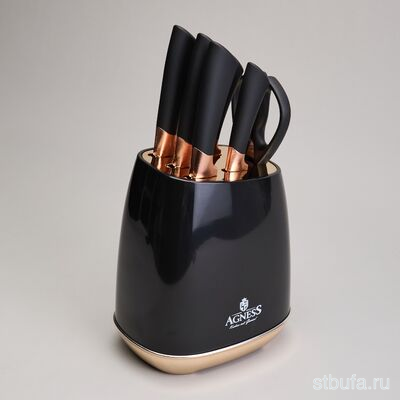 Набор ножей agness  на пластиковой подставке,  7 предметов