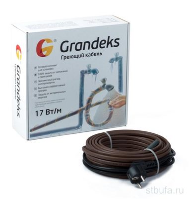 Комплект саморегулирующего греющего кабеля 17  2-10м  Grandeks