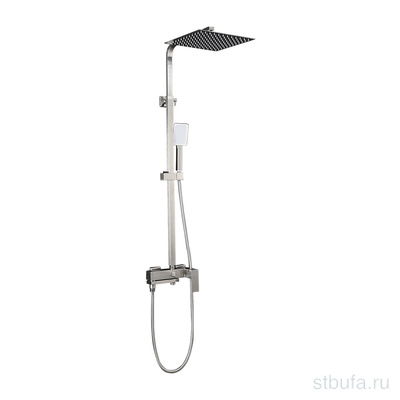 Душевая система (гарнитур) FRAP F24802-1 нерж. сталь, тропич. душ, лейка, сатин, картридж 35mm (3)