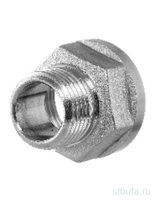 Муфта сгонная 1/2 Нар Х 3/4'' Вн НИКЕЛЬ БОЛОГОЕ МС15Н/20В (300)