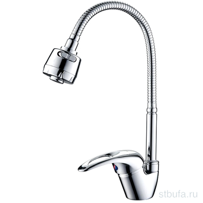Смеситель для кухни LEDEME L4302-B с гибком изливом, силумин, хром (1/10)