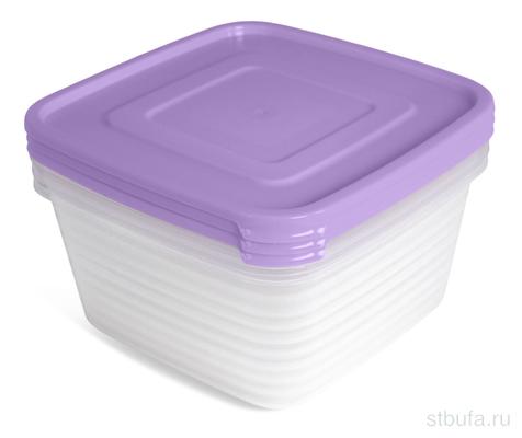 Контейнер для продуктов (СВЧ) Унико  квадрат 1,4л (набор 3шт.) цвет микс  г.Барнаул
