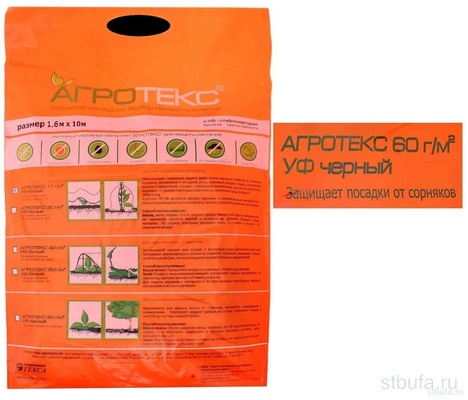 Укрывной материал Агротекс 60  UV - ЧЁРНЫЙ 1,6м*10м (в коробке) (16) Гекса