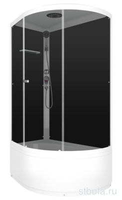 Душ кабина DOMANI-Spa SIMPLE 128 high L С КОРОБКОЙ,высокий поддон,черные стенки,стекло тонированное,120*80*218см,АКРИЛ