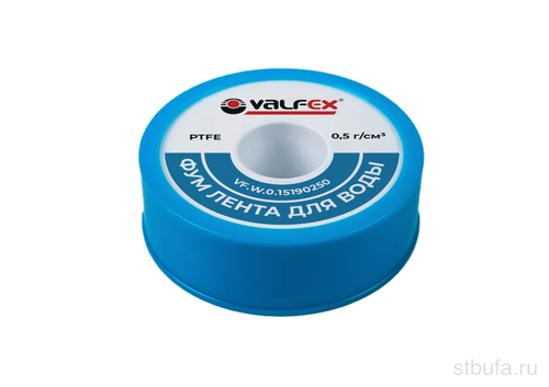ФУМ лента для ВОДЫ 12 м х 12 мм х 0,1 мм, БЕЛАЯ VALFEX (500/10) К