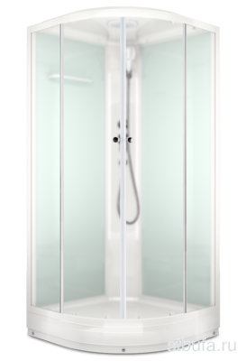 Душ кабина D-S Delight SLIM 110 С КОРОБКОЙ, низкий поддон,бел стенки,стекло сатин мат,100*100*218см