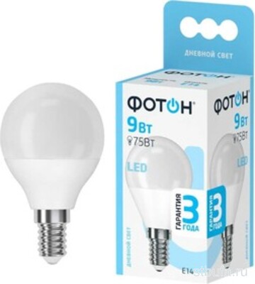 Лампа светодиод. ФОТОН LED (Р45) 9W E14 4000K (10/100)