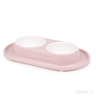 Миска для животных  Лекси  0,3л двойная (на подставке) (уп.9) АЛЬТЕРНАТИВА,Башпласт