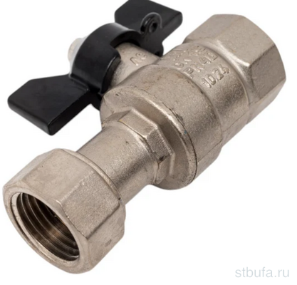 Кран шар. 1/2'' вн/вн бабочка, с накидной гайкой DN15 PN40 LD PRIDE (20)